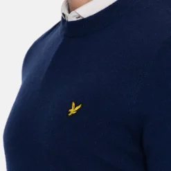 Lyle & Scott Lambswool Blend Crew Bright Navy (X929) Best
