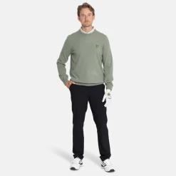 Lyle & Scott Lambswool Blend Crew Green Sage L (X932) New