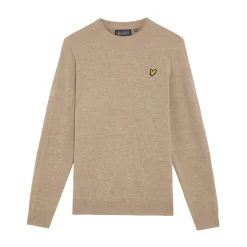 Lyle & Scott Lambswool Blend Crew Beige Beige (Oatmeal X931) Discount