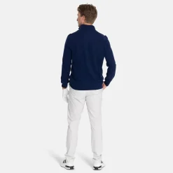 Lyle & Scott Lambswool Blend Quarter Zip Bright Navy (X929) Clearance