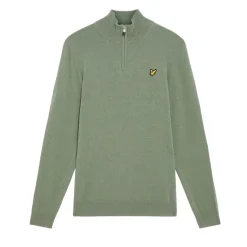 Lyle & Scott Lambswool Blend Quarter Zip Green Sage L (X932) Outlet