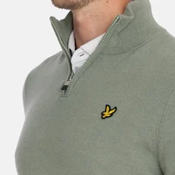 Lyle & Scott Lambswool Blend Quarter Zip Green Sage L (X932) Outlet