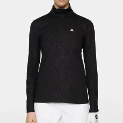 J.Lindeberg Lauryn Quarter Zip Mid Layer Svart Black Hot