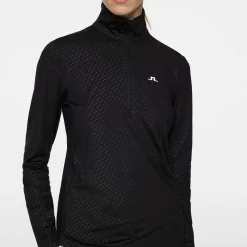 J.Lindeberg Lauryn Quarter Zip Mid Layer Svart Black Hot
