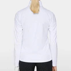 J.Lindeberg Lauryn Quarter Zip Mid Layer Vit White New