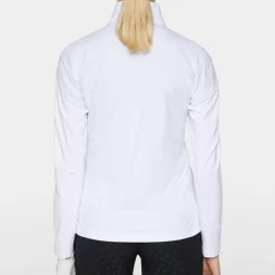 J.Lindeberg Lauryn Quarter Zip Mid Layer Vit White New