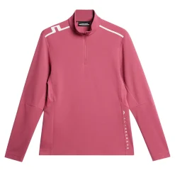 J.Lindeberg Leon Quarter Zip Mid Layer Rose-Wine Discount
