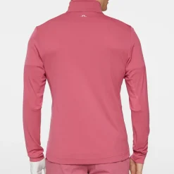 J.Lindeberg Leon Quarter Zip Mid Layer Rose-Wine Discount