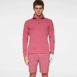 J.Lindeberg Leon Quarter Zip Mid Layer Rose-Wine Discount