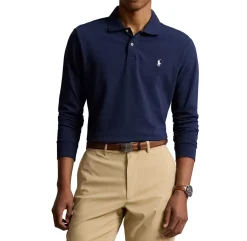 Ralph Lauren Long Sleeve Polo Performance Stretch Mesh Refined Navy Sale
