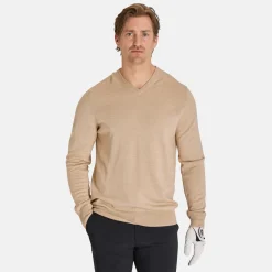 Callaway Ls V-Neck Merino Beige Heather Discount