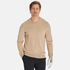 Callaway Ls V-Neck Merino Beige Heather Discount