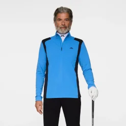 J.Lindeberg Lukas Quarter Zip Mid Layer Sonic-Blue