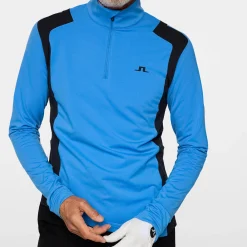 J.Lindeberg Lukas Quarter Zip Mid Layer Sonic-Blue