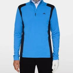 J.Lindeberg Lukas Quarter Zip Mid Layer Sonic-Blue