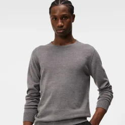 J.Lindeberg Lyle Merino Crew Neck Sweater Grey-Melange Hot