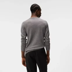 J.Lindeberg Lyle Merino Crew Neck Sweater Grey-Melange Hot