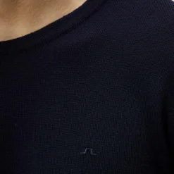 J.Lindeberg Lyle Merino Crew Neck Sweater Blå Navy Discount