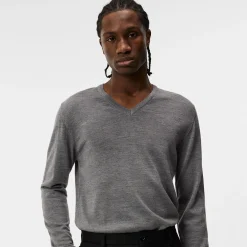 J.Lindeberg Lymann Merino V-Neck Sweater Grey-Melange Online