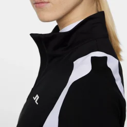 J.Lindeberg Mae Quarter Zip Mid Layer Svart Black Sale