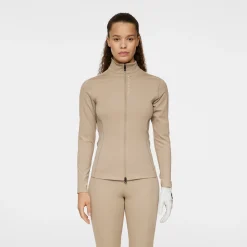 J.Lindeberg Mel Zip Mid Layer Vintage-Khaki Discount