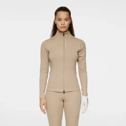 J.Lindeberg Mel Zip Mid Layer Vintage-Khaki Discount