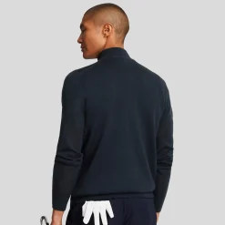 Lyle & Scott Merino Blend Quarter Zip Blå Dark Navy (Z271) Sale