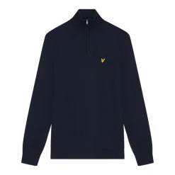 Lyle & Scott Merino Blend Quarter Zip Blå Dark Navy (Z271) Sale