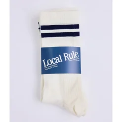 Local Rule Merino Socks Blå Navy Stripe Clearance
