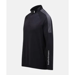 Peak Performance M Half Zip Baselayer Black-Motion Grey- Hot