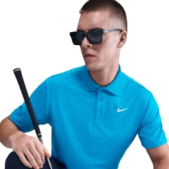 Nike M Nk Df Tour Polo Print Laser Blue-White Best