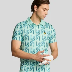 Lyle & Scott Monogram Printed Polo Shoreline (X518) Sale