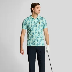 Lyle & Scott Monogram Printed Polo Shoreline (X518) Sale