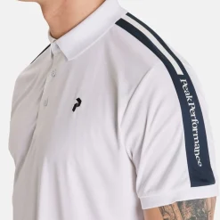 Peak Performance M Player Polo White-Salute Blue- Best