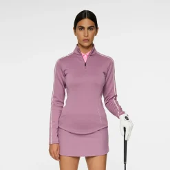 J.Lindeberg Nefe Quarter Zip Mid Layer Very-Grape Best