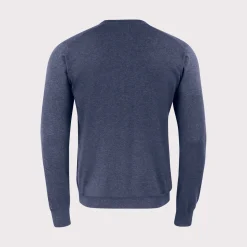 Cutter & Buck Oakville Crewneck Blå Navy Melange (554) Discount