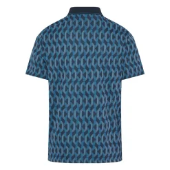 Original Penguin OP All Over Jacquard Colour Block Polo Black-Iris New
