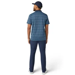 Original Penguin OP All Over Jacquard Colour Block Polo Black-Iris New