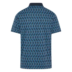 Original Penguin OP All Over Jacquard Colour Block Polo Black-Iris New
