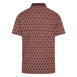 Original Penguin OP All Over Jacquard Colour Block Polo Mauve-Wine Online