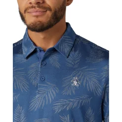 Original Penguin OP All Over YD Botanical Jacquard Polo True-Navy Discount