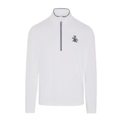 Original Penguin OP L/S 1/4 Zip Technica Vit Bright-White Discount