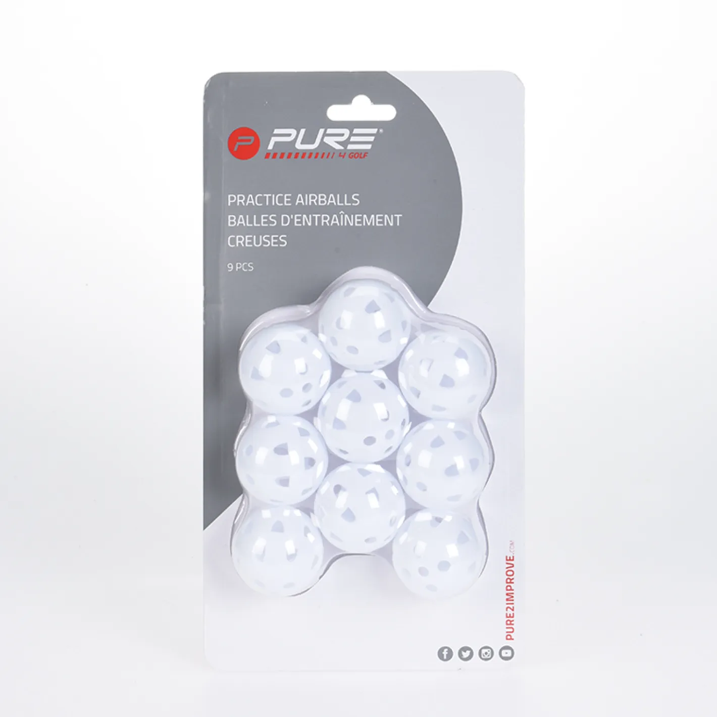 Pure Practice Ball Airflo White 9 Pack New