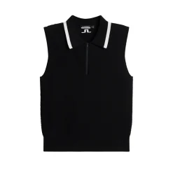 J.Lindeberg Ramona Knitted Polo Shirt Svart Black Hot