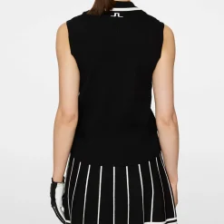 J.Lindeberg Ramona Knitted Polo Shirt Svart Black Hot