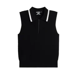 J.Lindeberg Ramona Knitted Polo Shirt Svart Black Hot