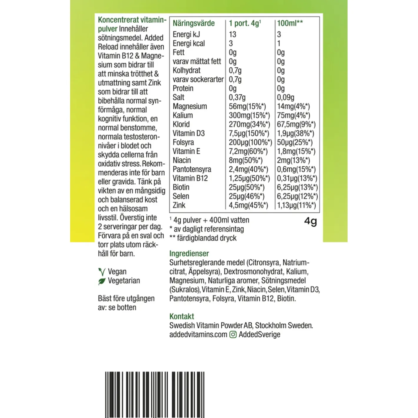 Added Reload Lime&Lemon 10-pack Discount