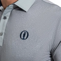 FootJoy Rock Print Lisle Shirt Grå Grey Outlet
