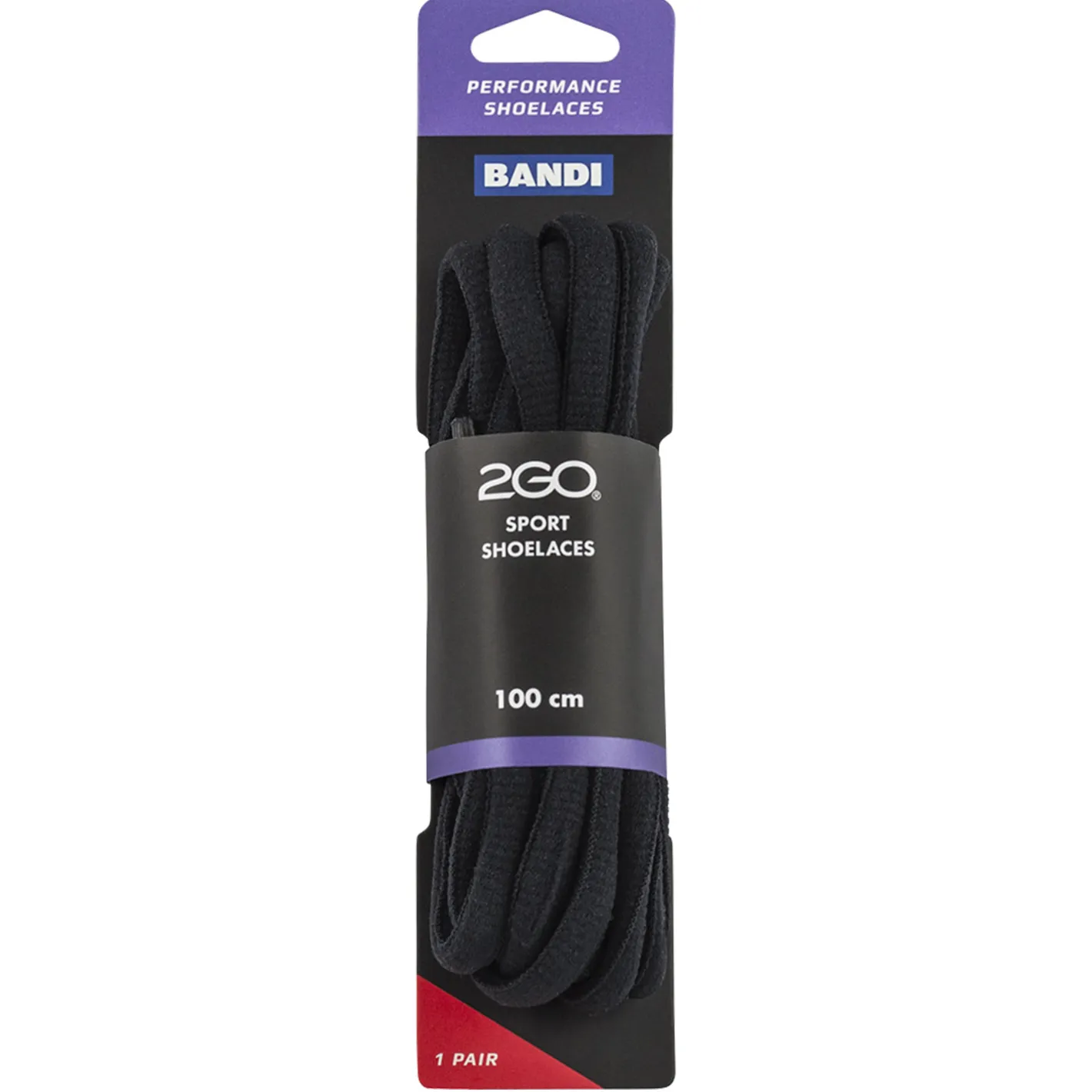 2GO Shoelaces 216 Black 100 cm Outlet