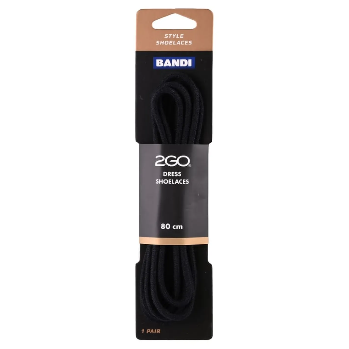 2GO Shoelaces 153 Black 80cm Discount